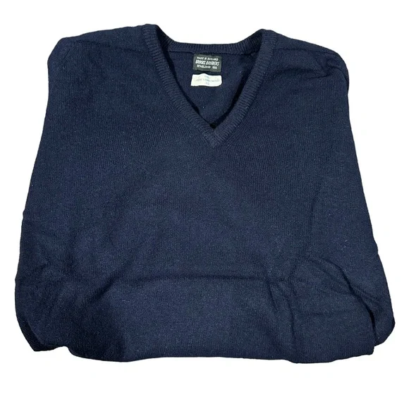 Vintage Brooks Brothers V-Neck Sweater 100% Pure Lambs Wool Size Large